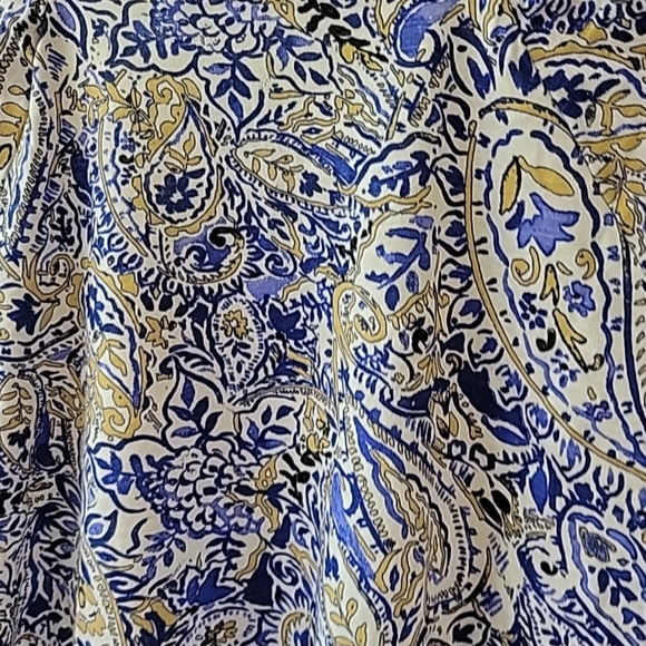 NWT Rafaella Size XL Paisley Women's Knit V-Neck Ruffled Short Sleeve Fashion To - Picture 5 of 7